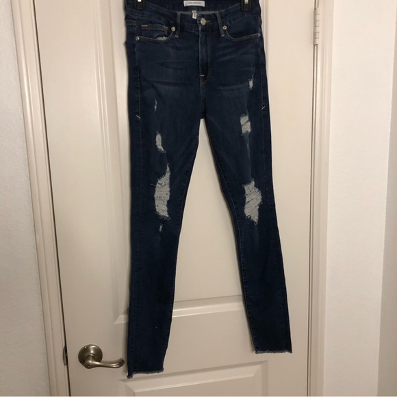 Good American Good Legs High Waist Crop Distressed Skinny Jeans 2/26 Médium wash - Picture 3 of 15